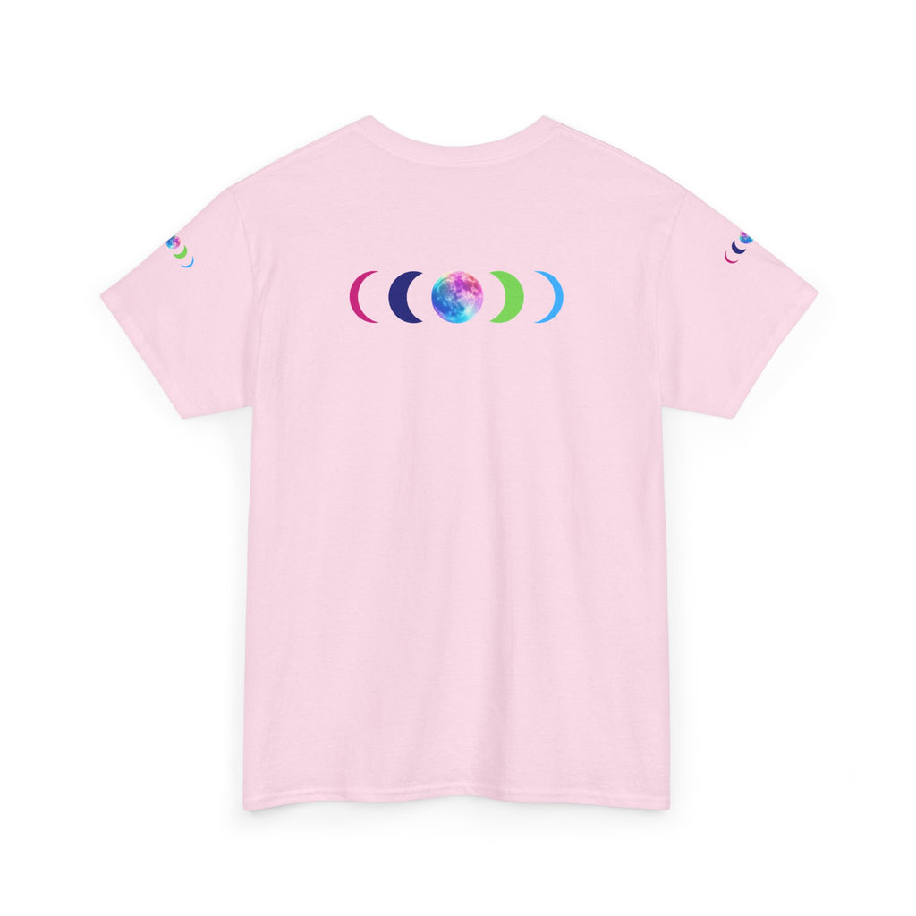 Wolf Moon T‑Shirt — Rainbow Celestial Wolf Graphic Tee