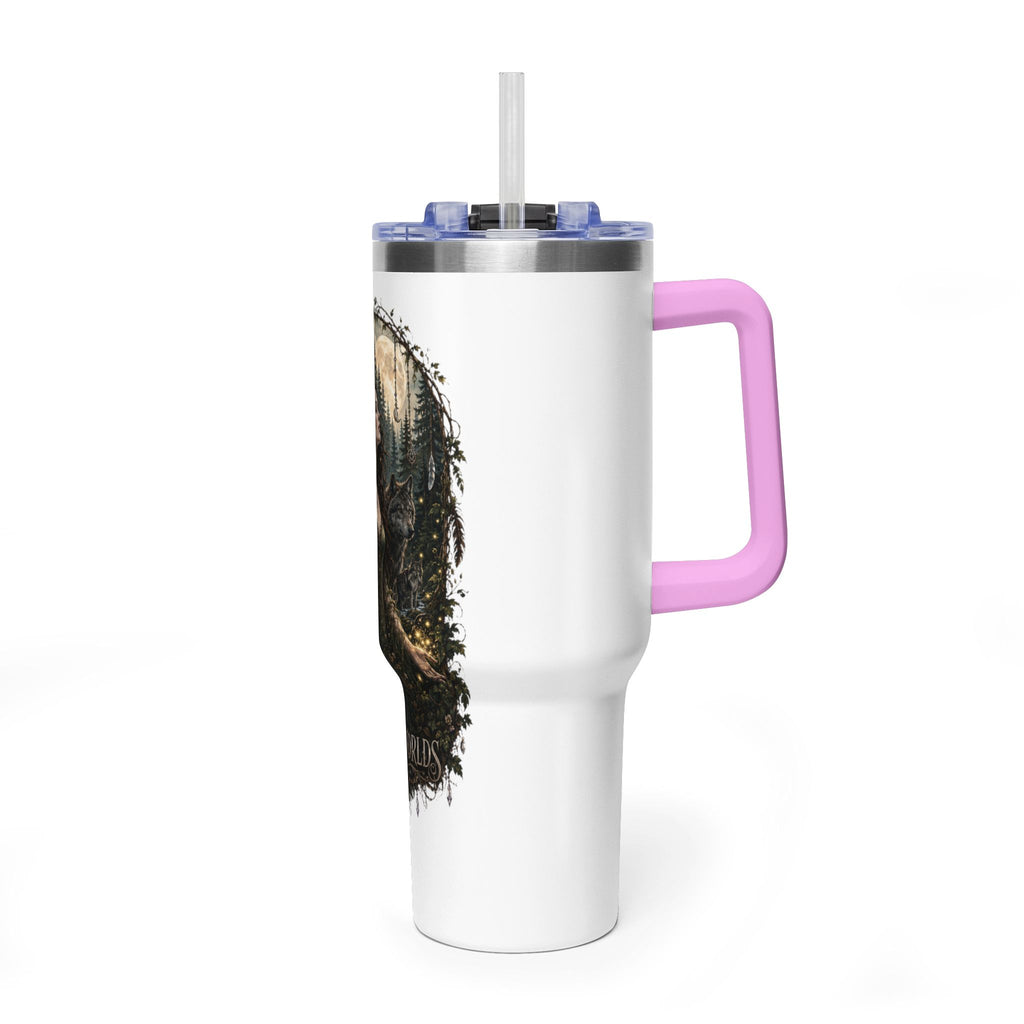 40oz Vacuum Tumbler — "Between Worlds" Mystical Forest Goddess Design