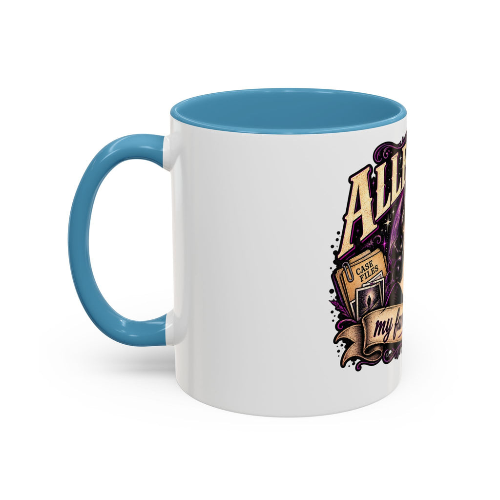 Allegedly Coffee Mug — Retro Pinup Mystery Design