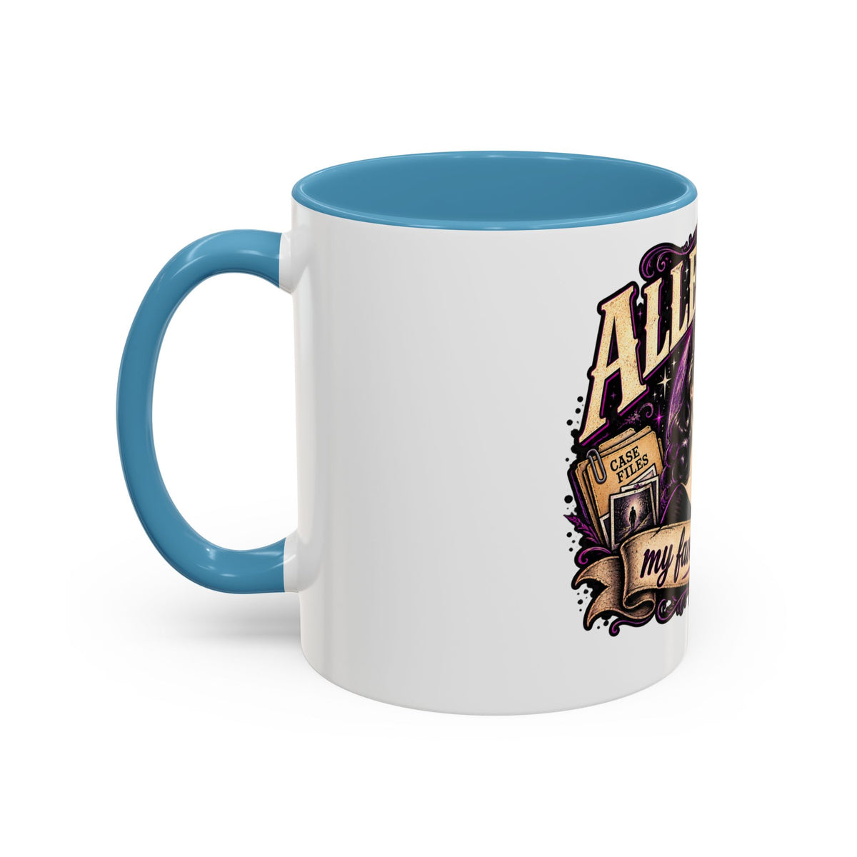 Allegedly Coffee Mug — Retro Pinup Mystery Design