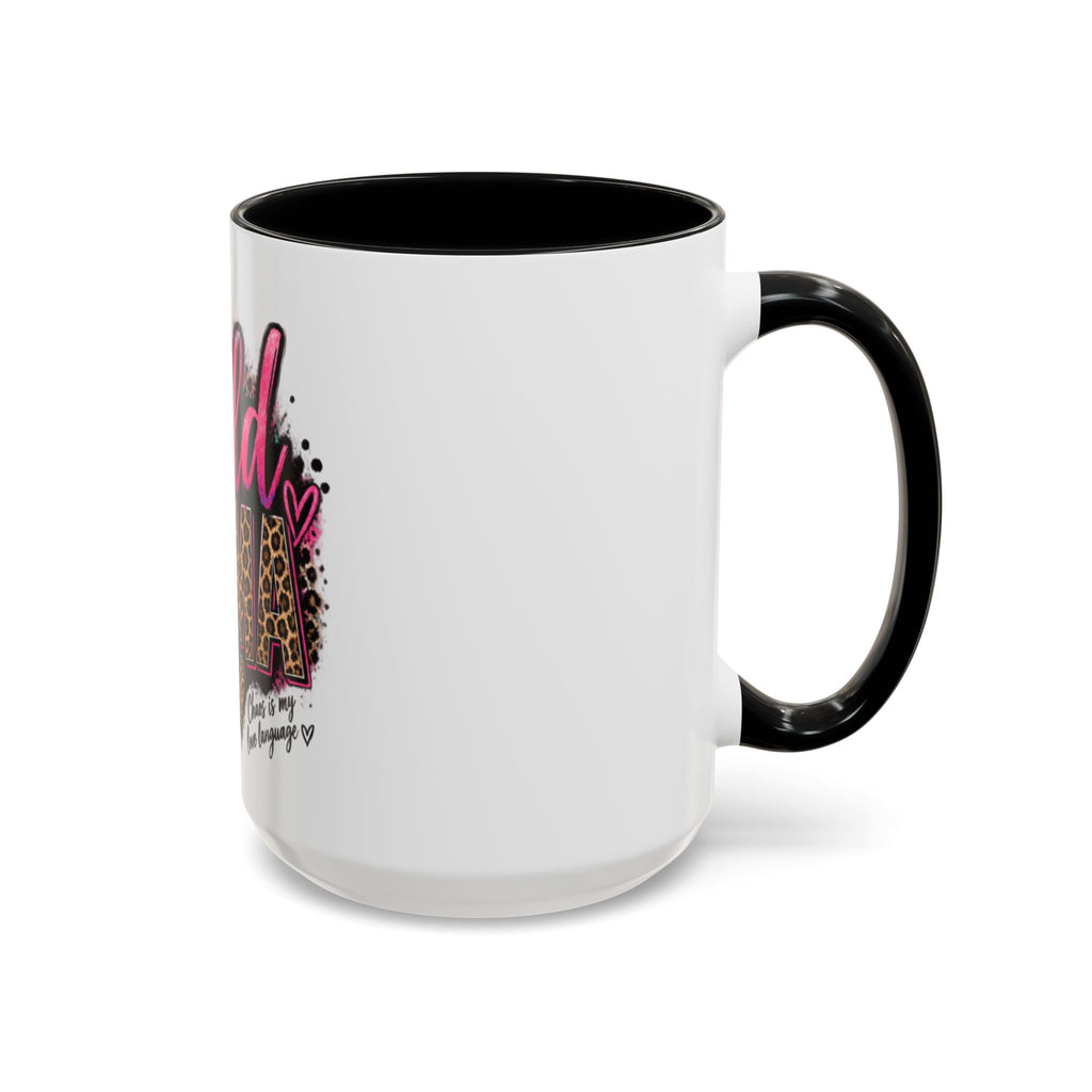Wild Mama Leopard Accent Coffee Mug – Fun Mom Gift, Pink Crown Graphic (11/15 oz)