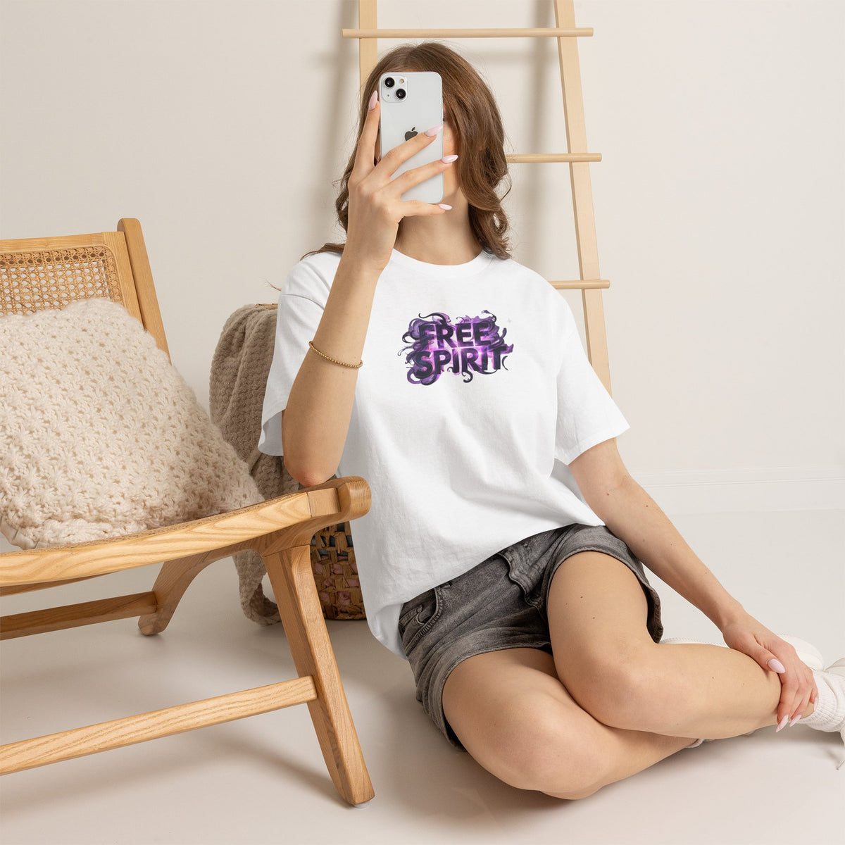 Free Spirit Tee — Purple Galaxy Wings Graphic T-Shirt