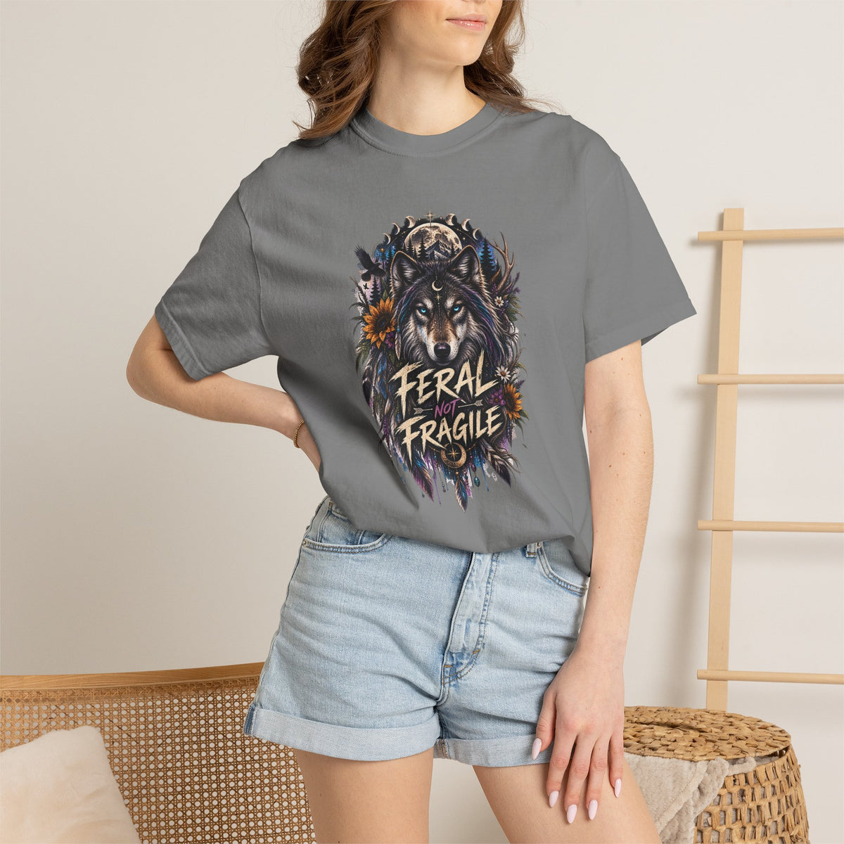 Feral Fragile Wolf T-Shirt — Vintage Wildlife Graphic Tee