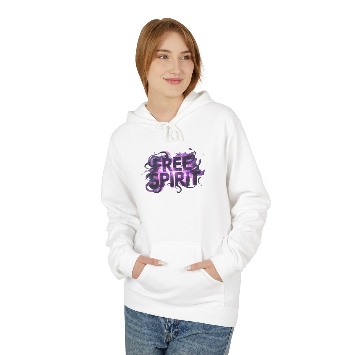 Free Spirit Hoodie — Purple Galaxy Wing Graphic Pullover