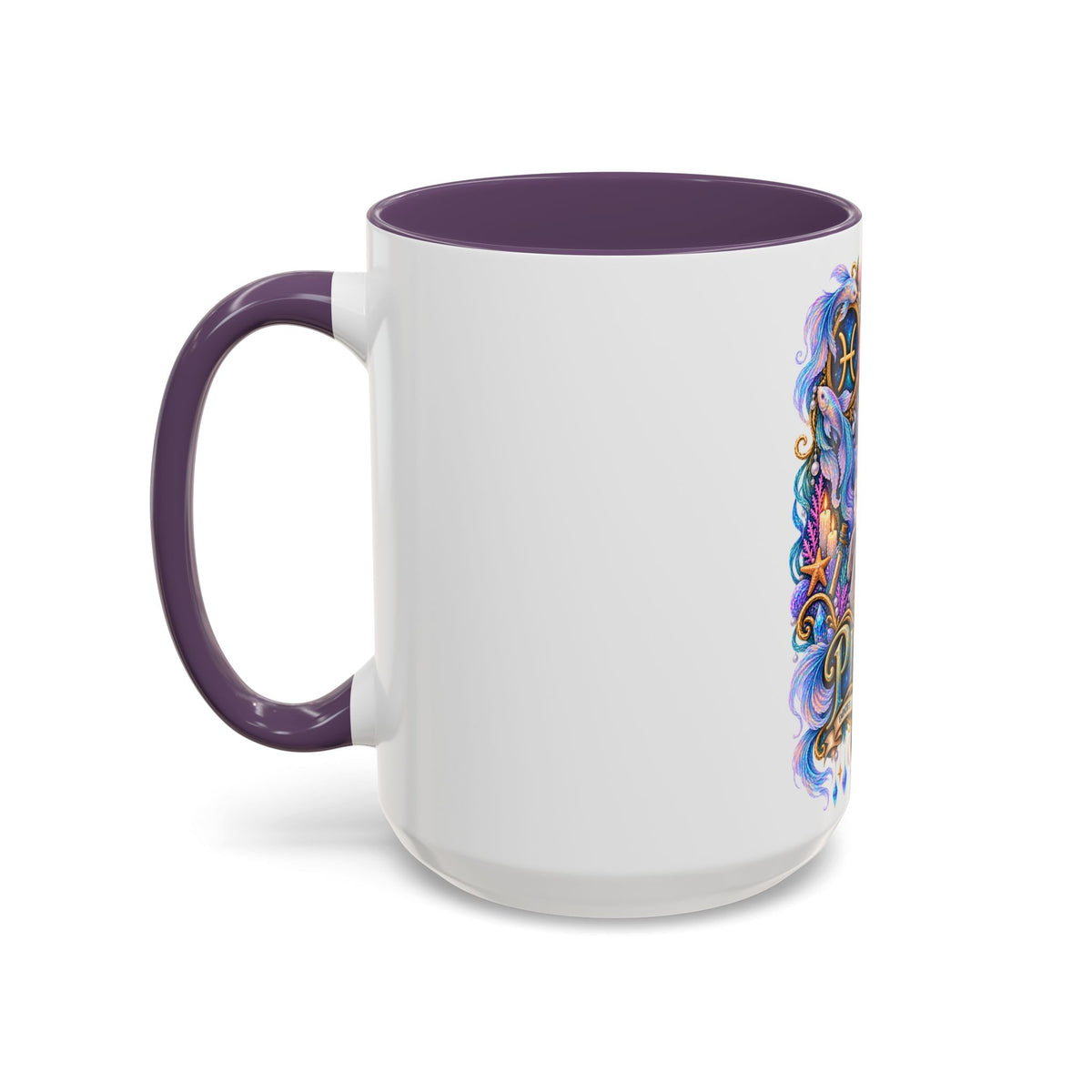 Pisces Devon Rex Cat Accent Coffee Mug — Zodiac Astrology Ceramic Mug (11/15oz)
