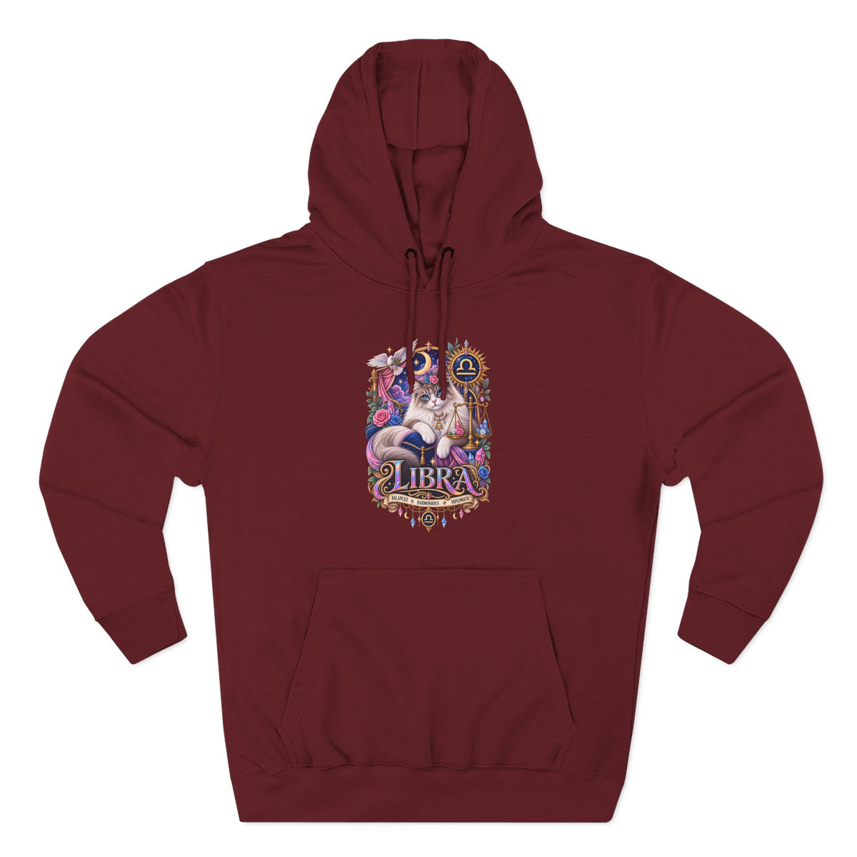 Libra Zodiac Hoodie — Persian Artistic Astrological Sign Sweatshirt