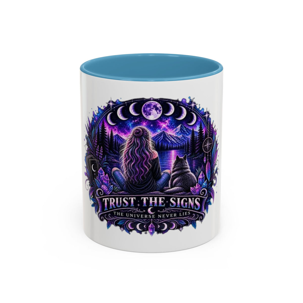 Mystic Moon Coffee Mug — "Trust the Signs" Night Sky Design
