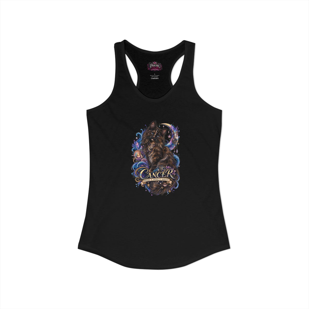 Cancer Zodiac Tortoiseshell Cat  Tank- Celestial Astrology Cat Lover Tank