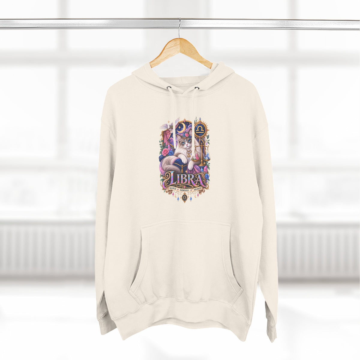 Libra Zodiac Hoodie — Persian Artistic Astrological Sign Sweatshirt
