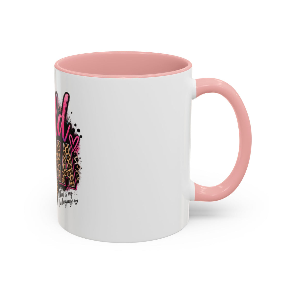 Wild Mama Leopard Accent Coffee Mug – Fun Mom Gift, Pink Crown Graphic (11/15 oz)