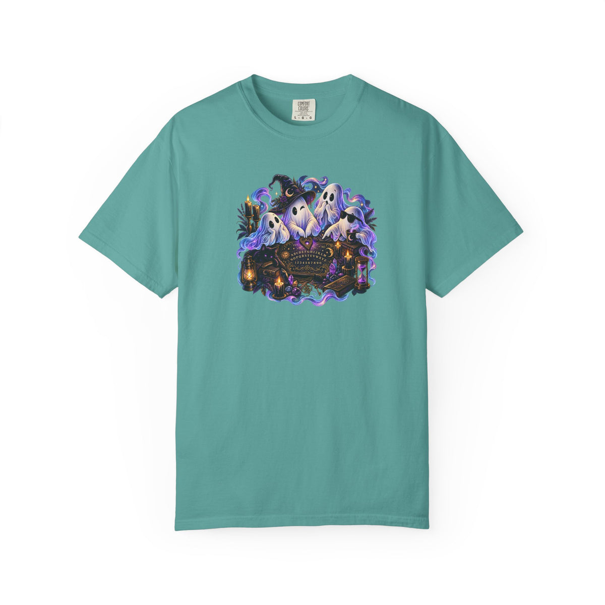 Halloween Ghost Crew T-Shirt — Spooky Night Pumpkin & Bats Graphic Tee