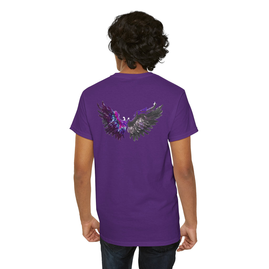 Free Spirit Tee — Purple Galaxy Wings Graphic T-Shirt
