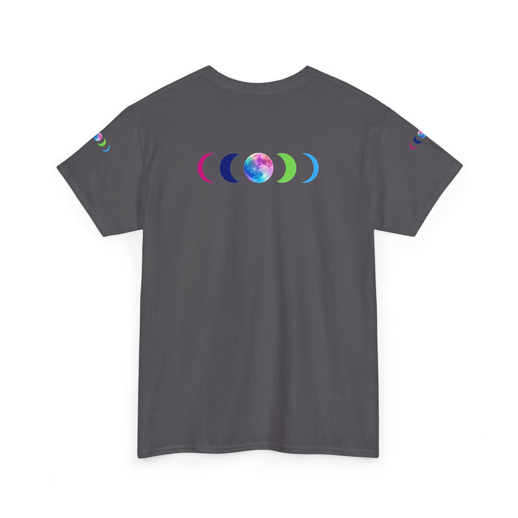 Wolf Moon T‑Shirt — Rainbow Celestial Wolf Graphic Tee