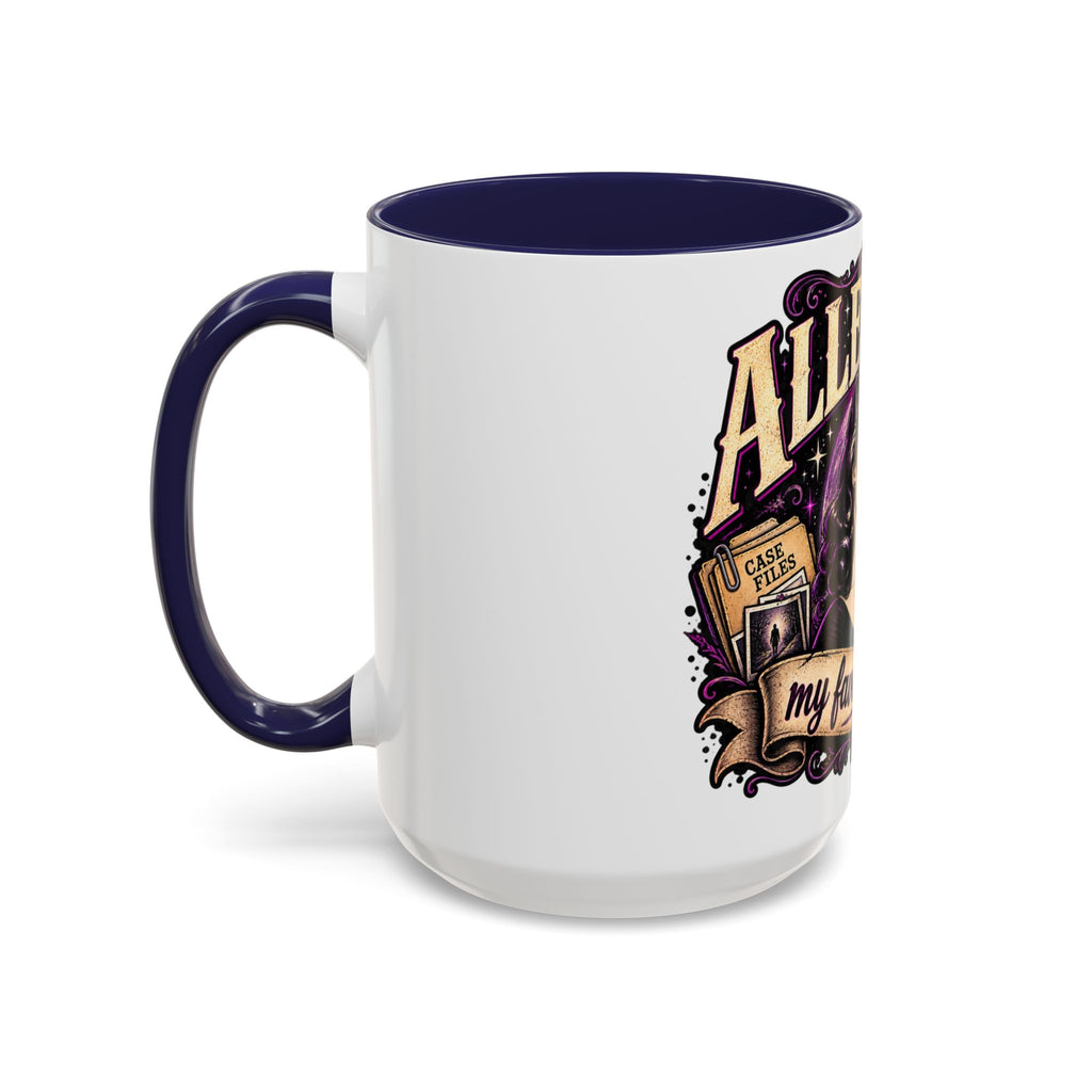 Allegedly Coffee Mug — Retro Pinup Mystery Design