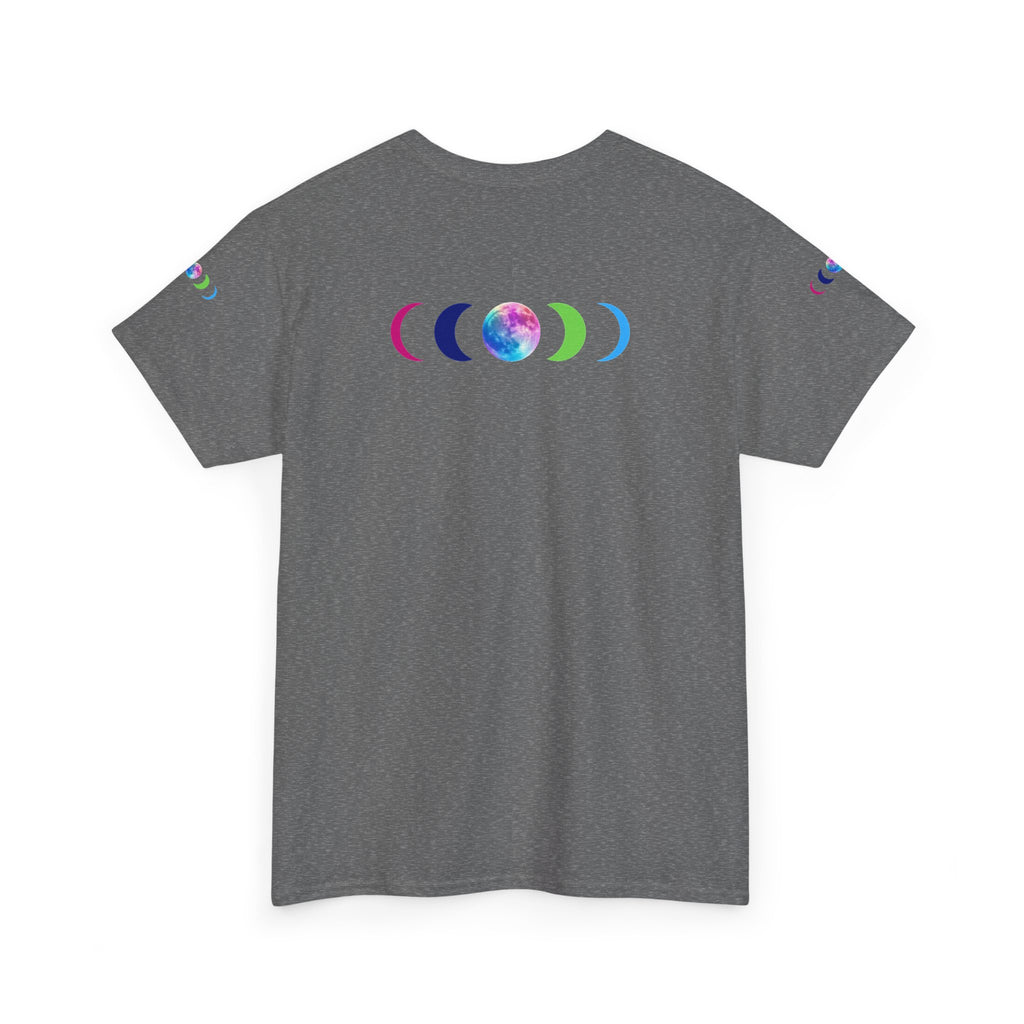 Wolf Moon T‑Shirt — Rainbow Celestial Wolf Graphic Tee