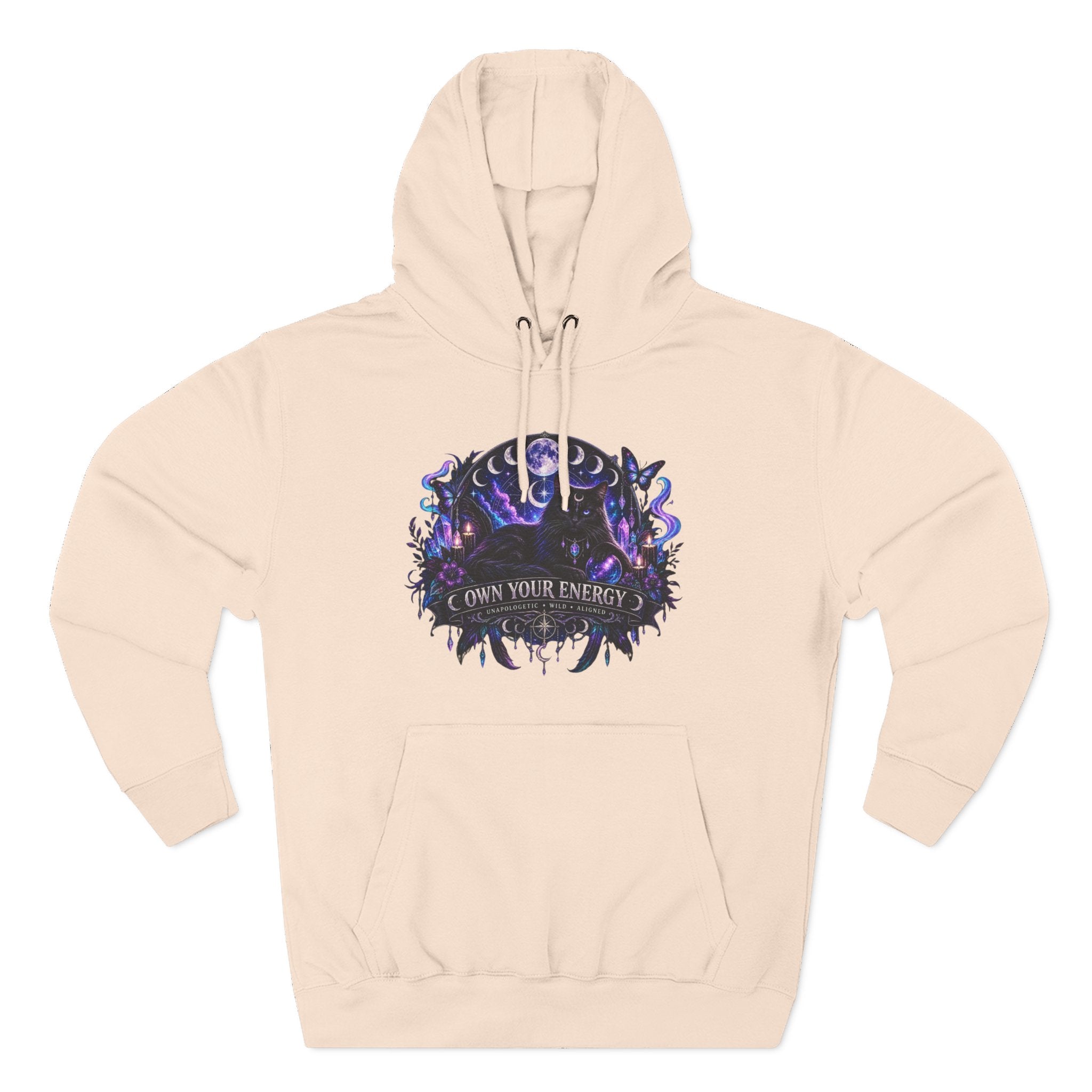 Mystical Black Cat Fleece Hoodie