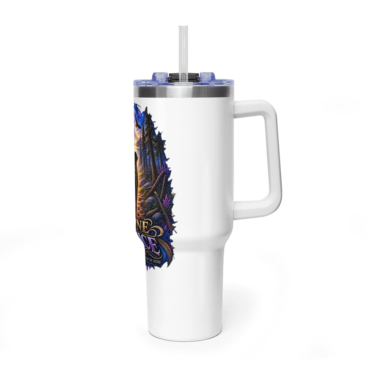 40oz Vacuum Tumbler – “Divine Justice” Support the mission