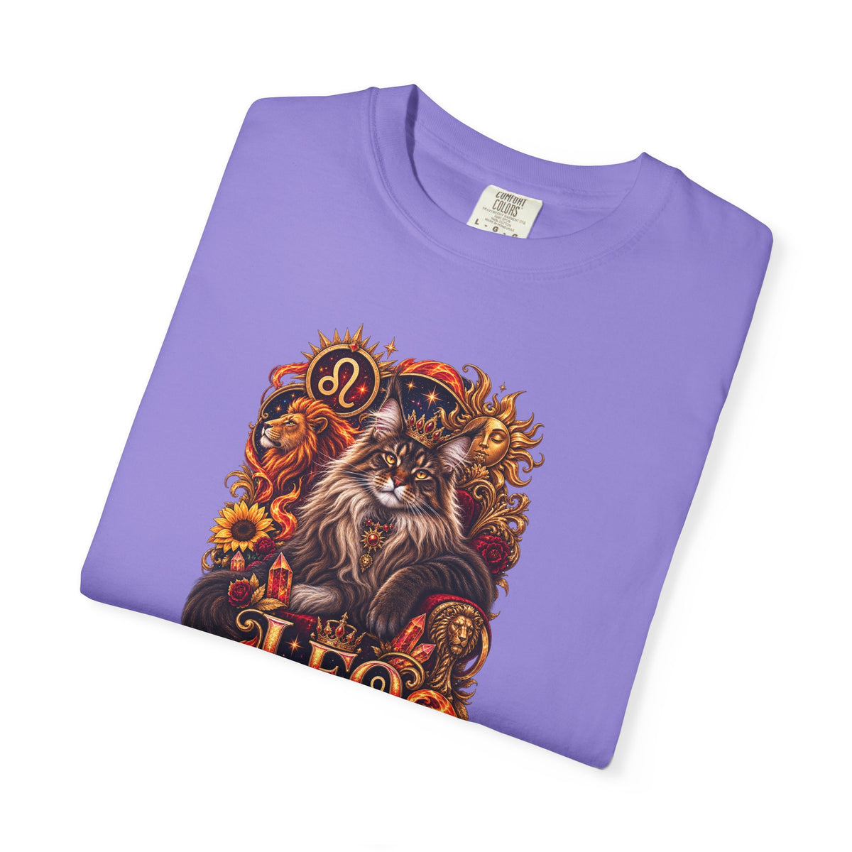 Leo Zodiac Cats T-Shirt — Maine coon Astrology Tee