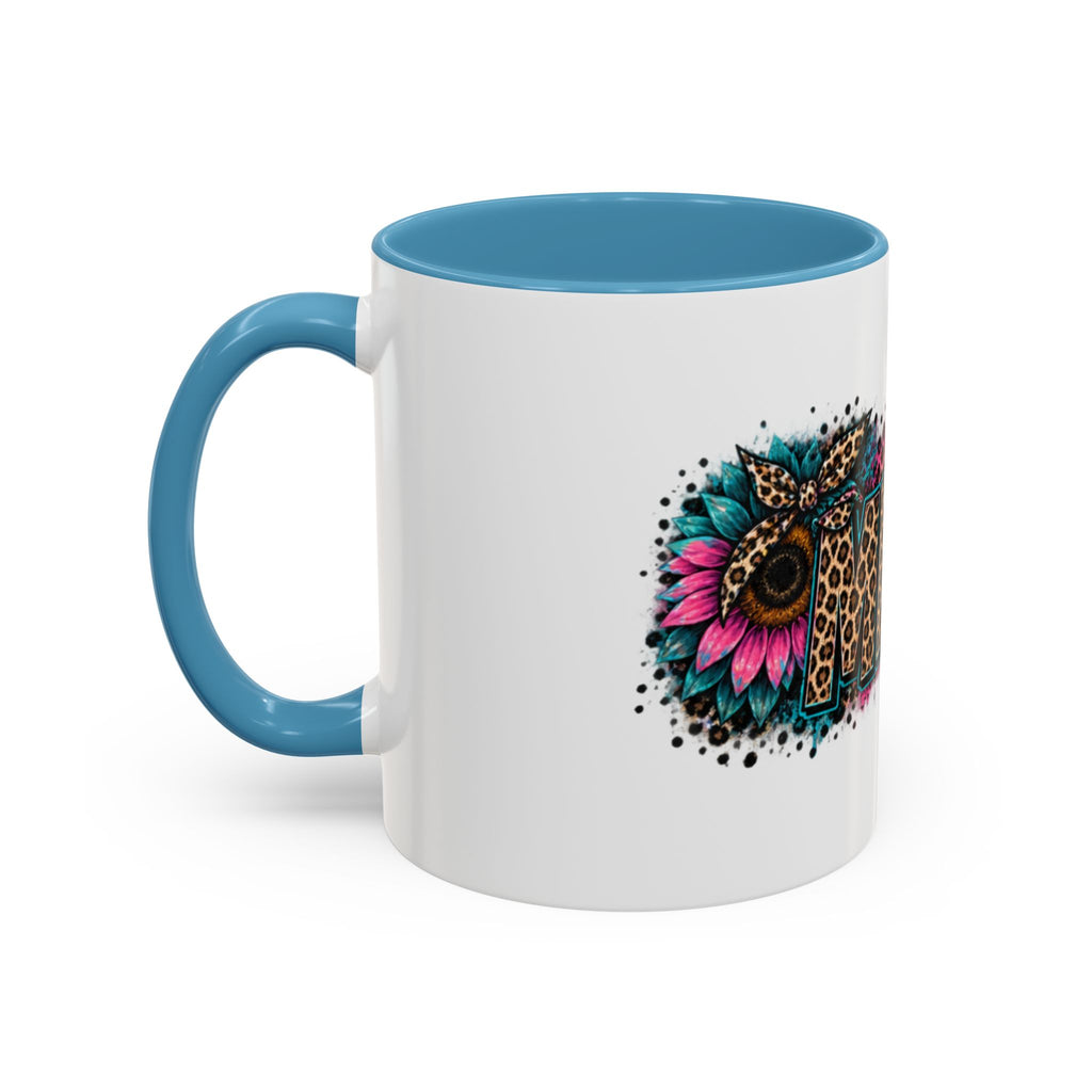 Leopard Print 'Mema' Accent Coffee Mug — Bold Animal Print Ceramic Mug- Mema Gift