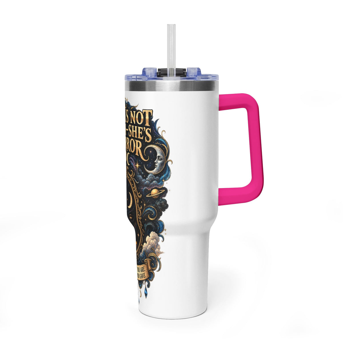 Karma Mirror 40oz Vacuum Tumbler – Celestial Sun & Moon Thermal Cup