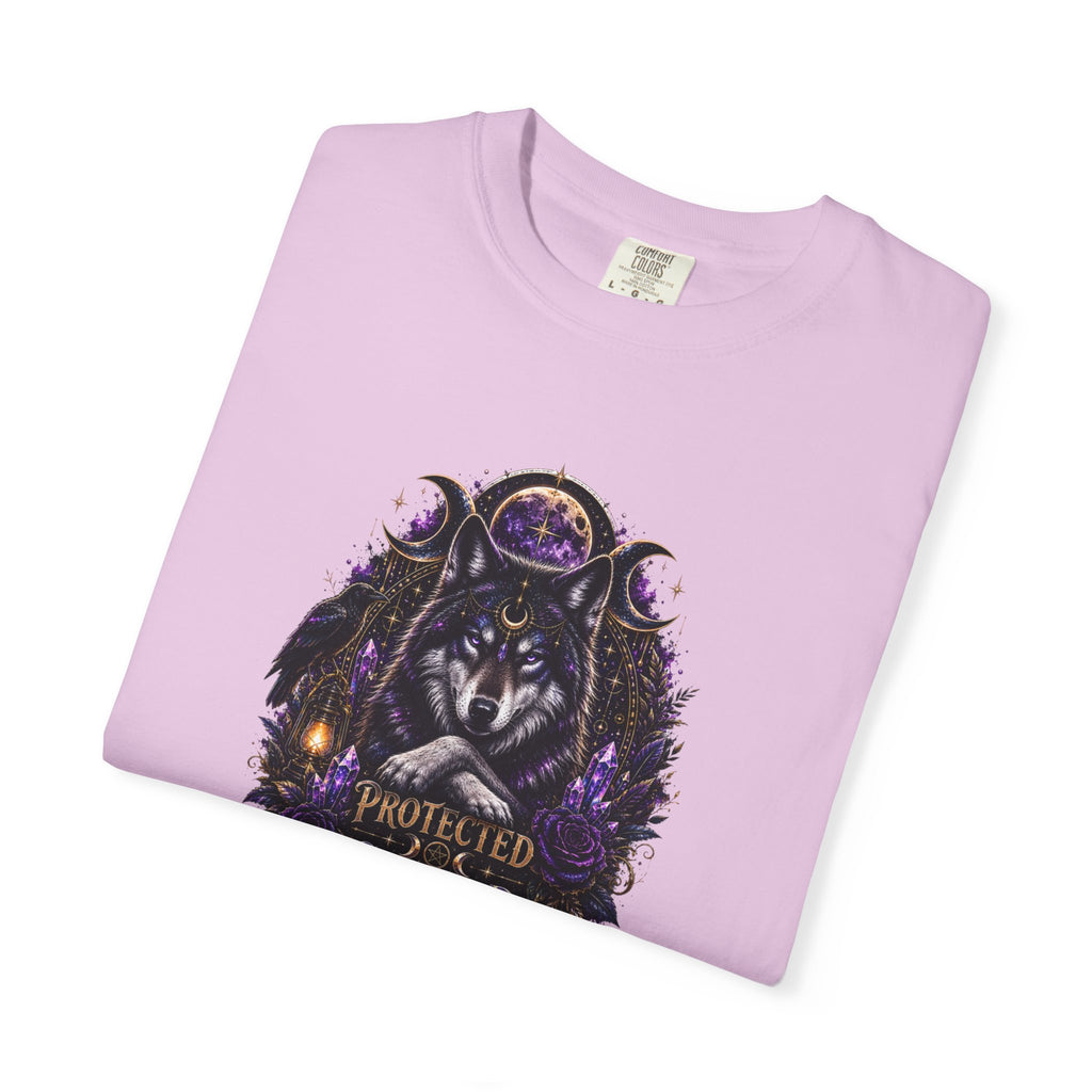 Protector Wolf T-Shirt — "Protected, Guided, Unfuckwithable" Spiritual Graphic Tee