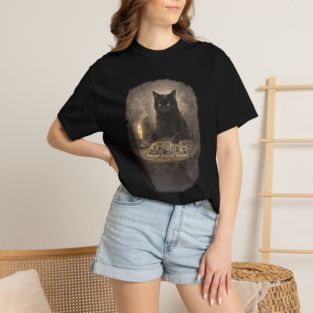Tarot Cat T-Shirt — Black Cat Fortune Teller Graphic Tee