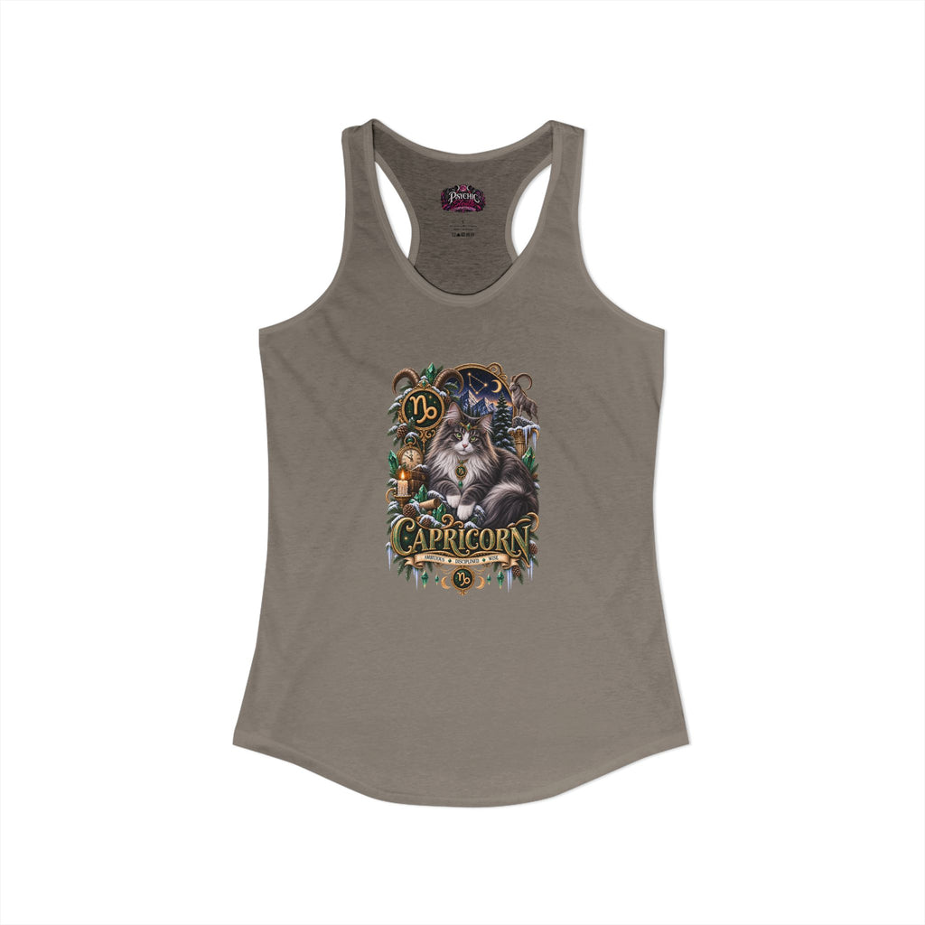 Capricorn Norwegian Forest Cat Zodiac Tank- Celestial Astrology Cat Lover Tank