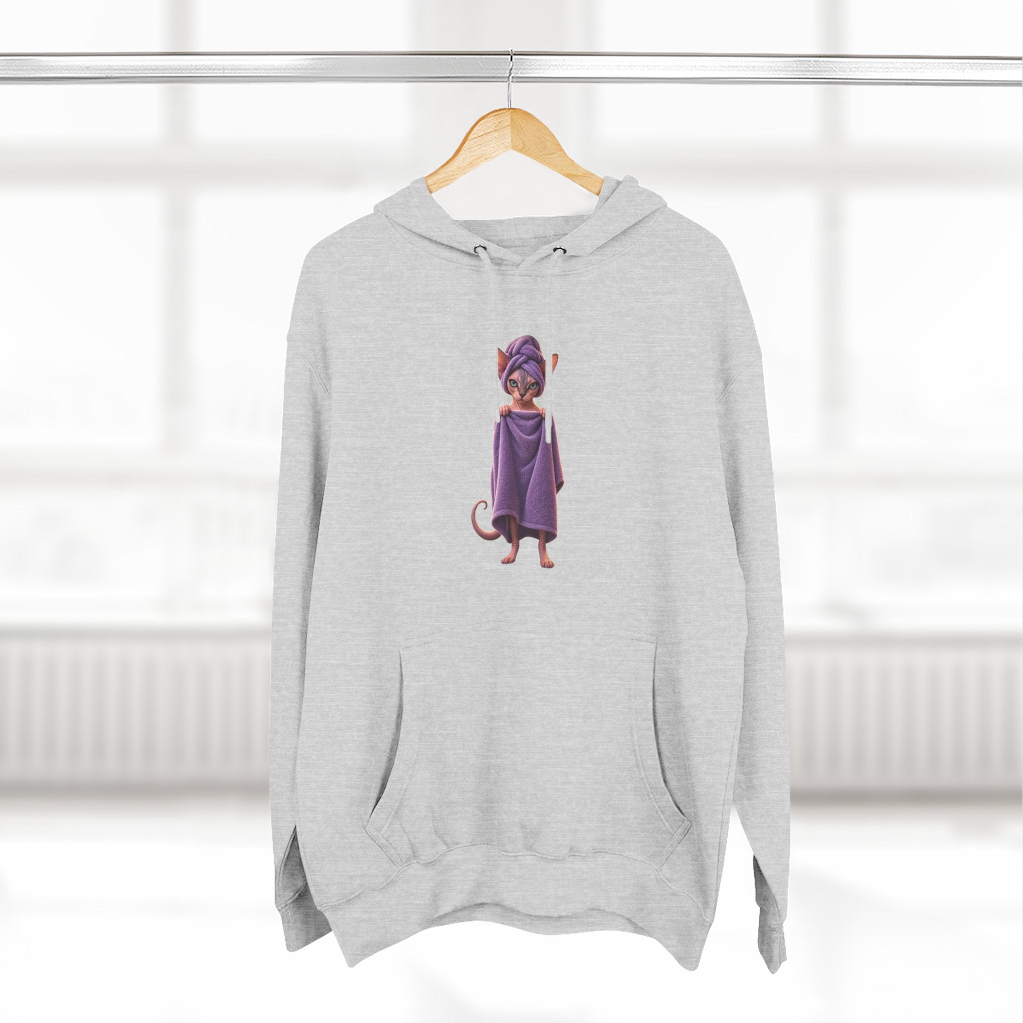 Funny Sphinx Cat fresh out of the shower hoodie