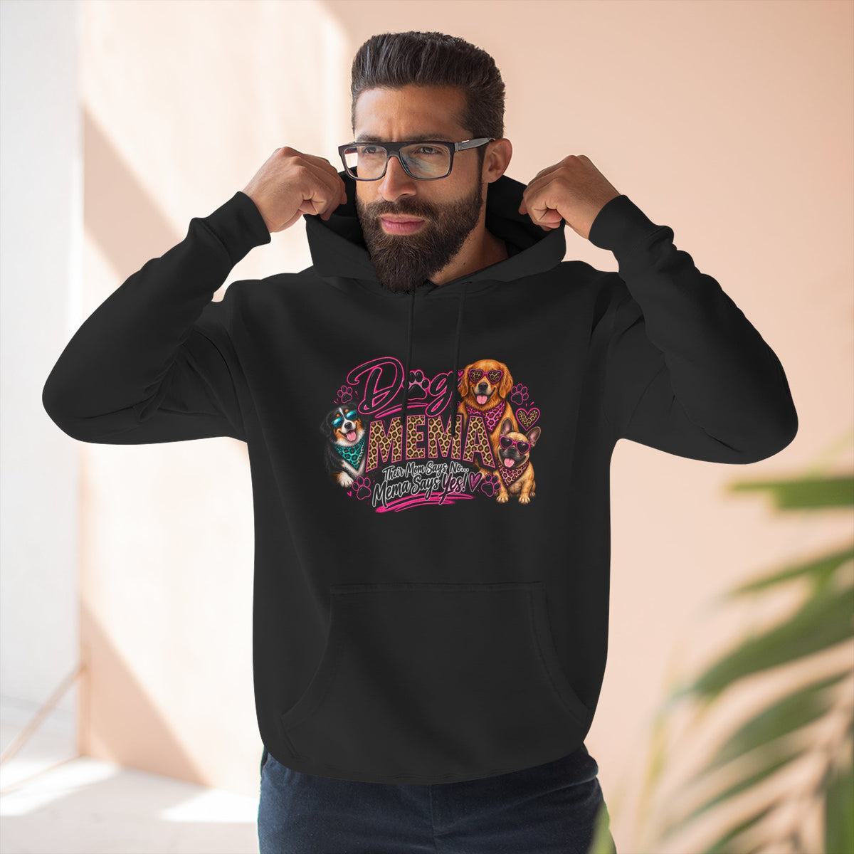 Dog Mema Hoodie — Cute Paw Print Graphic Pullover for Grandma Dog lovers