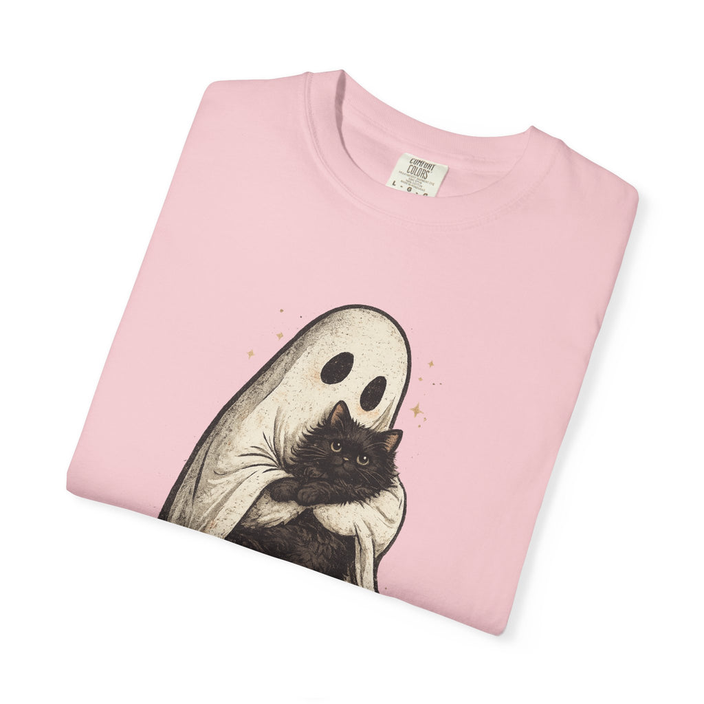 Ghost Hug T-Shirt — Cute Ghost Holding Cat Graphic Tee