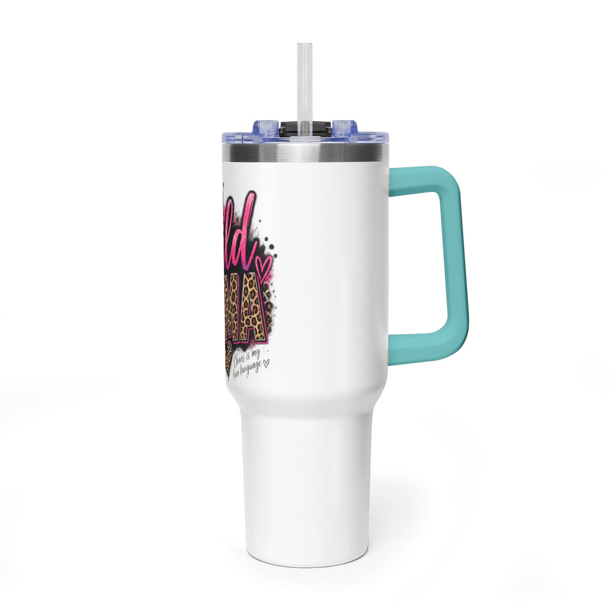 40oz Tumbler - "Wild Mom" Leopard Print Thermal Travel Cup