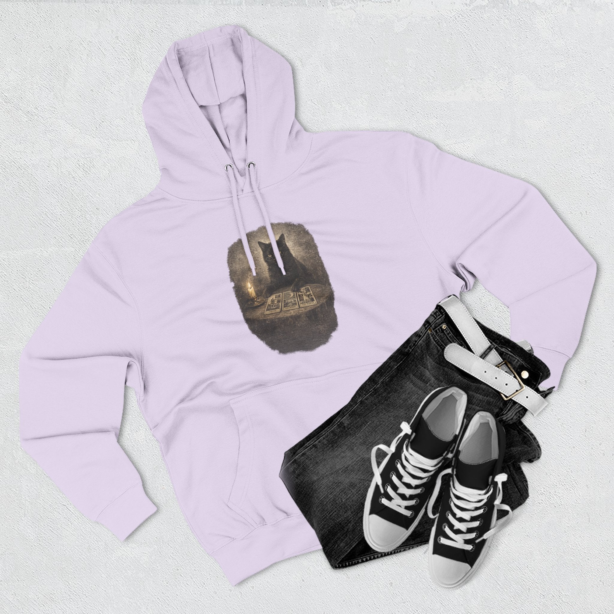 Tarot Black Cat Pull Over Hoodie