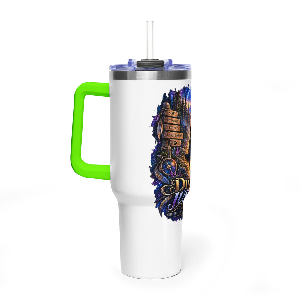 40oz Vacuum Tumbler – “Divine Justice” Support the mission