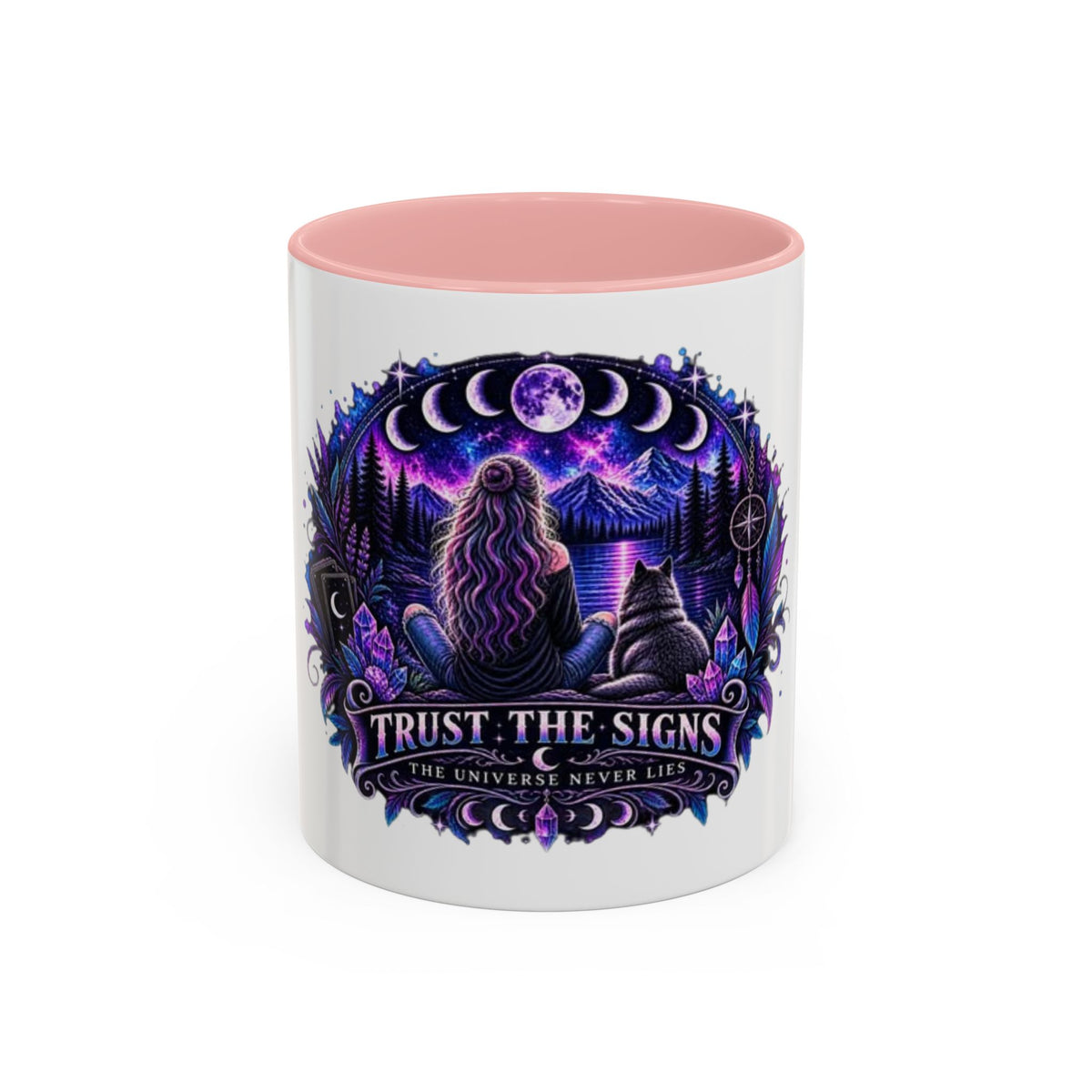 Mystic Moon Coffee Mug — "Trust the Signs" Night Sky Design