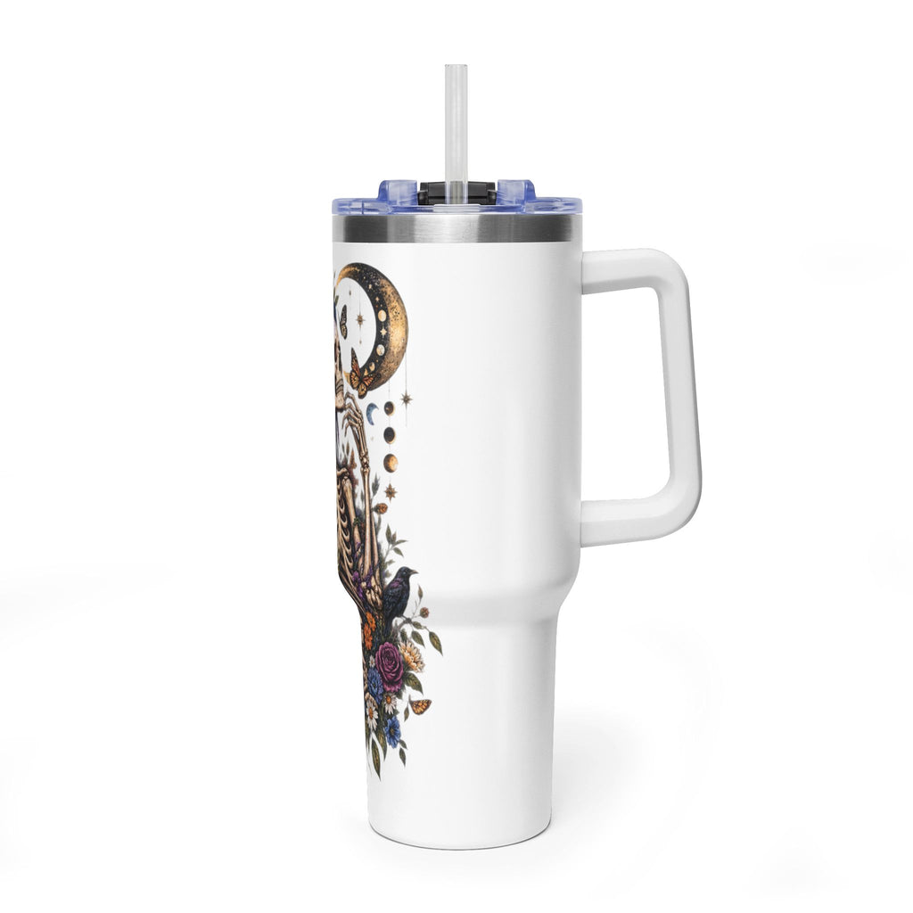 40oz Floral Skeleton Tumbler – Insulated Vacuum Travel Mug
