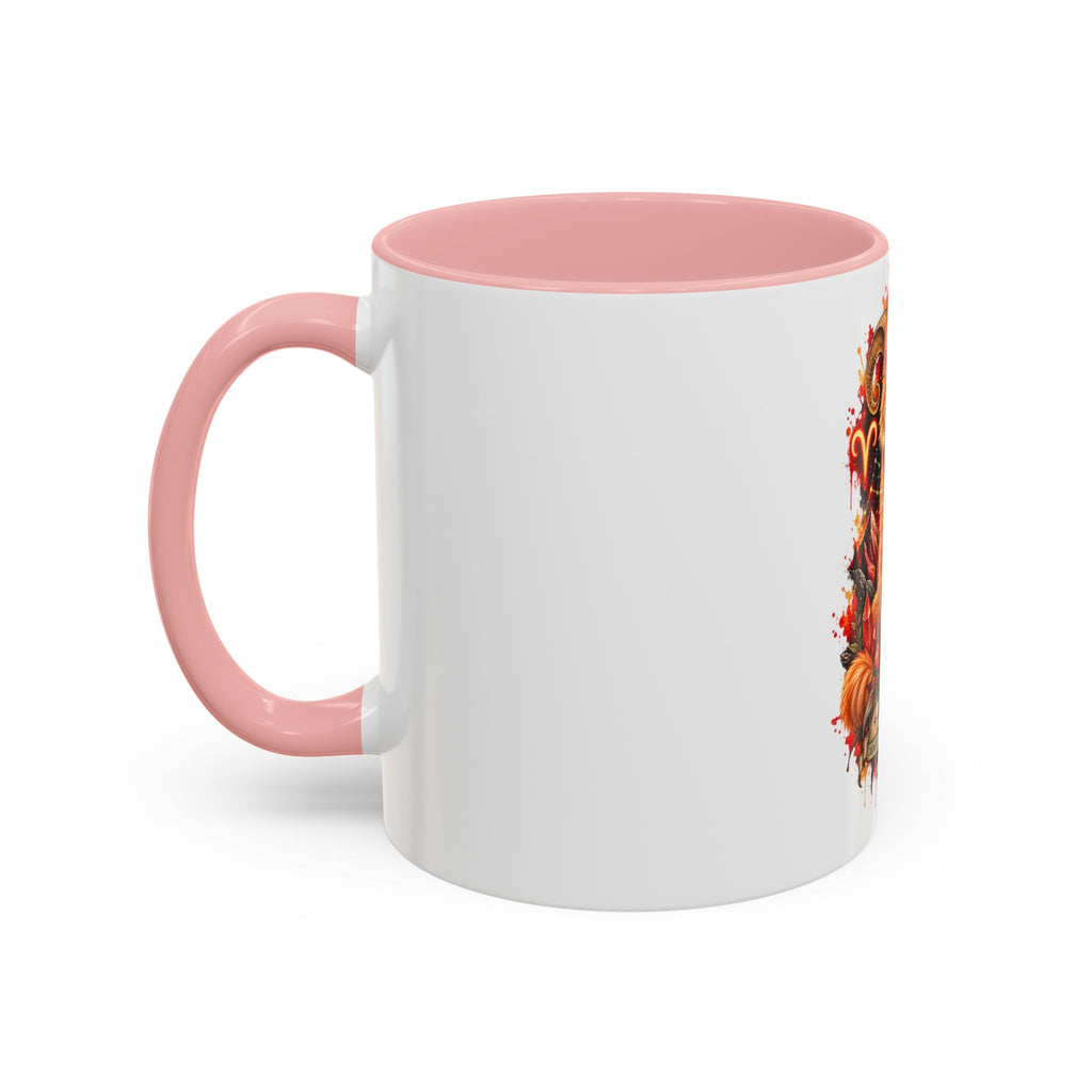 Aries Orange Tabby Cat Zodiac Coffee Mug – Cute Orange Tabby Astrology Accent Mug (11/15 oz)