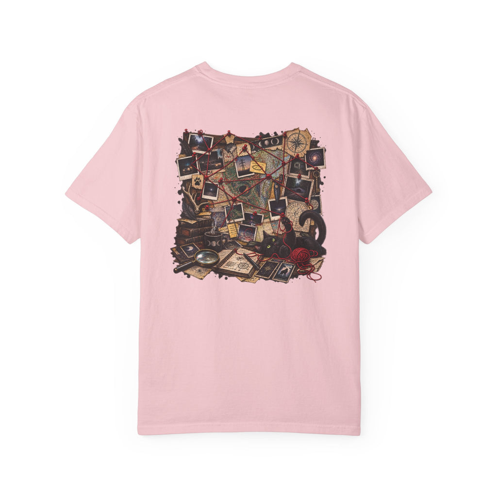 Mystery Evidence Board T-Shirt — Crime Scene Collage Graphic Tee