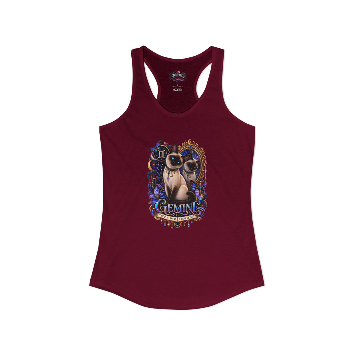 Gemini Siamese Cat Zodiac Tank- Celestial Astrology Cat Lover Tank