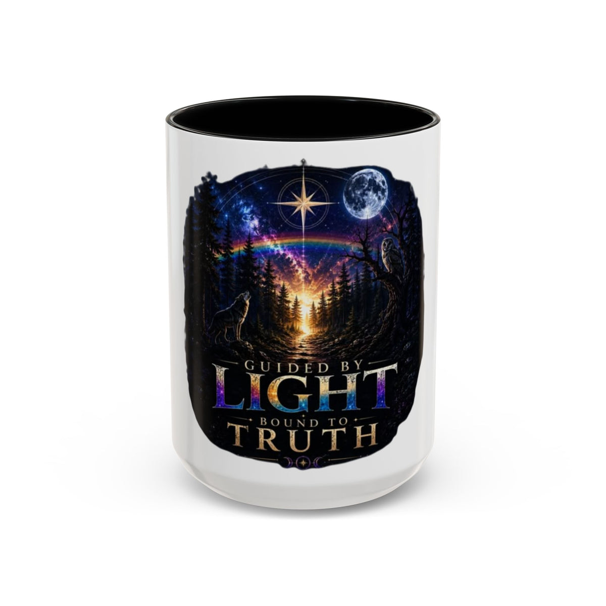 Guided by Light Coffee Mug — Inspirational Nature Moonrise Design (11/15oz) Advocacy mug