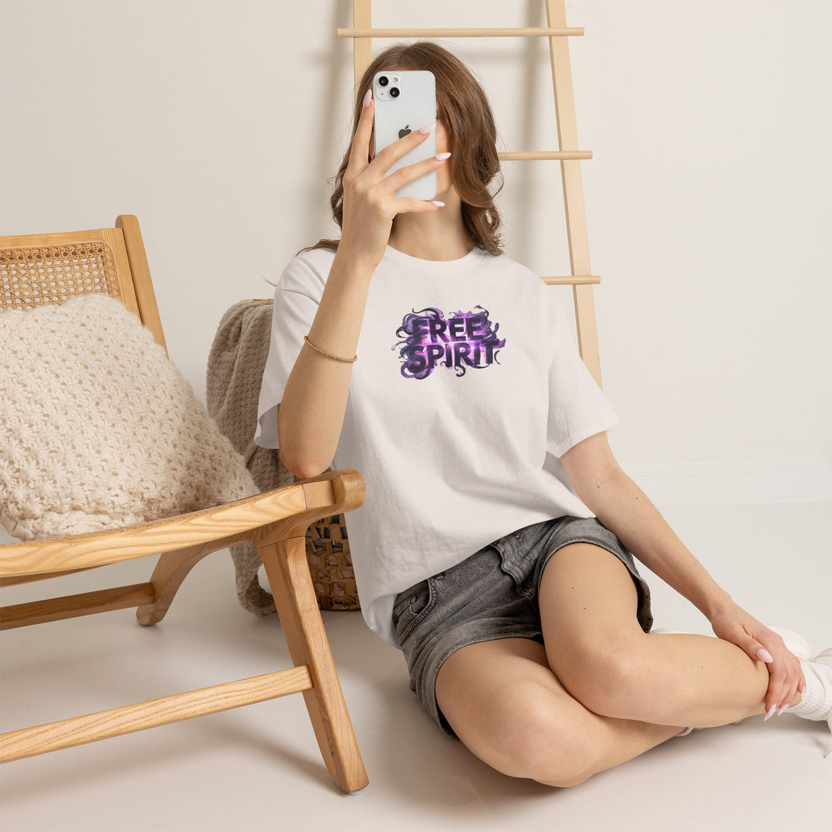 Free Spirit Tee — Purple Galaxy Wings Graphic T-Shirt