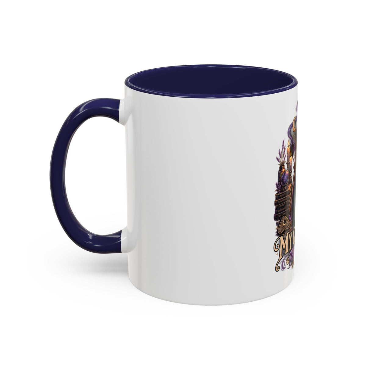 My Cat Sees Them Too Accent Coffee Mug – Halloween Cat & Ghost 11/15oz
