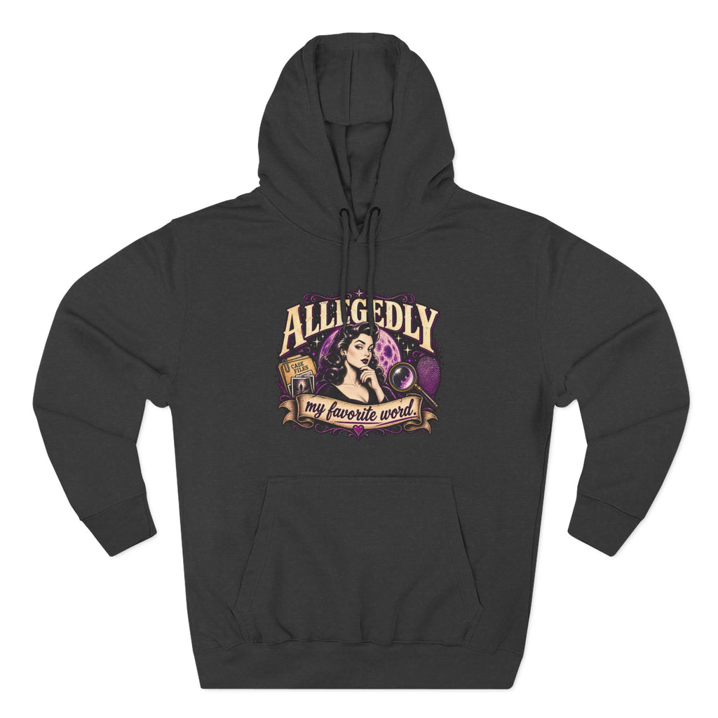 Hoodie — "Allegedly My Favorite Word" Retro Witch Graphic
