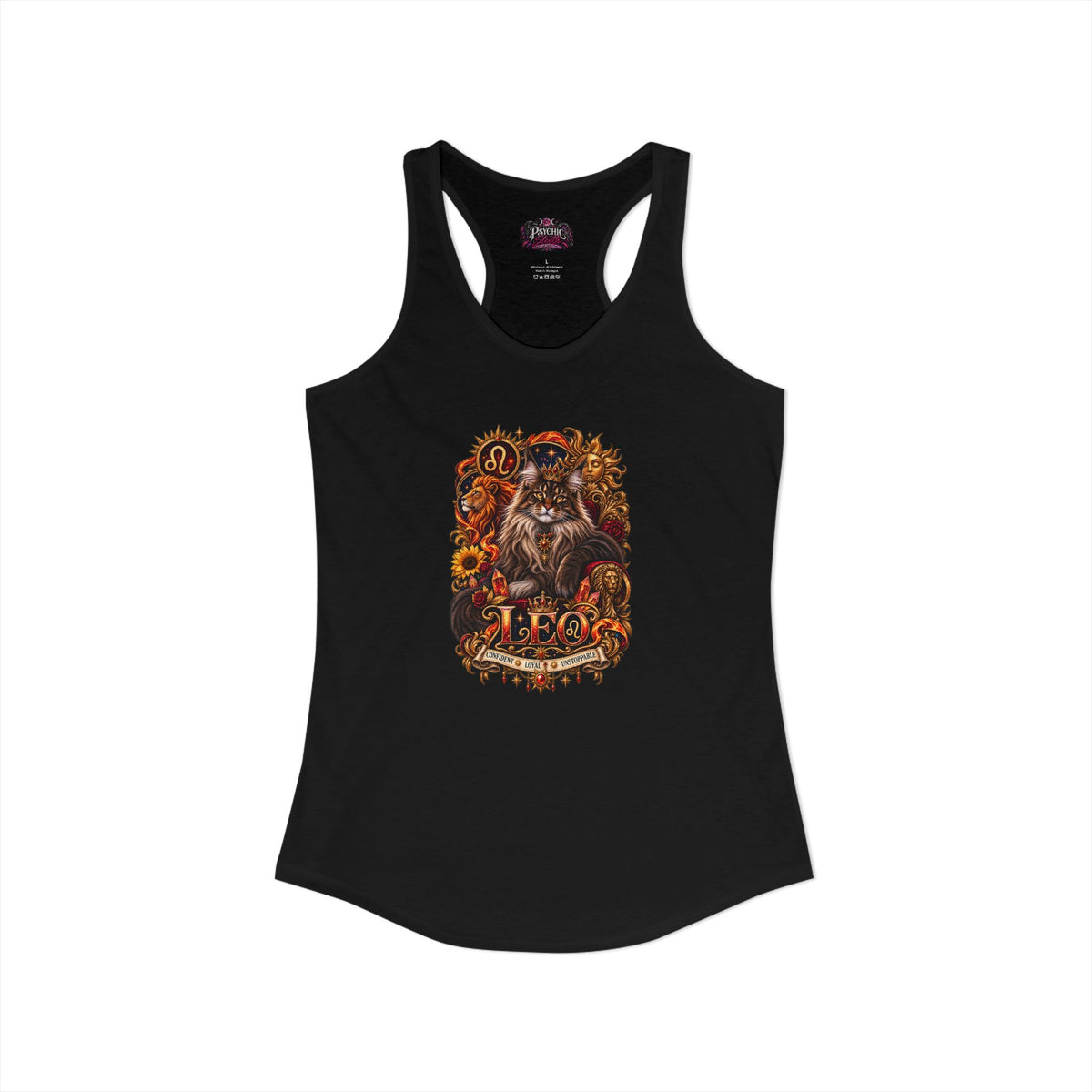 Leo Maine Coon Cat Zodiac Tank- Celestial Astrology Cat Lover Tank
