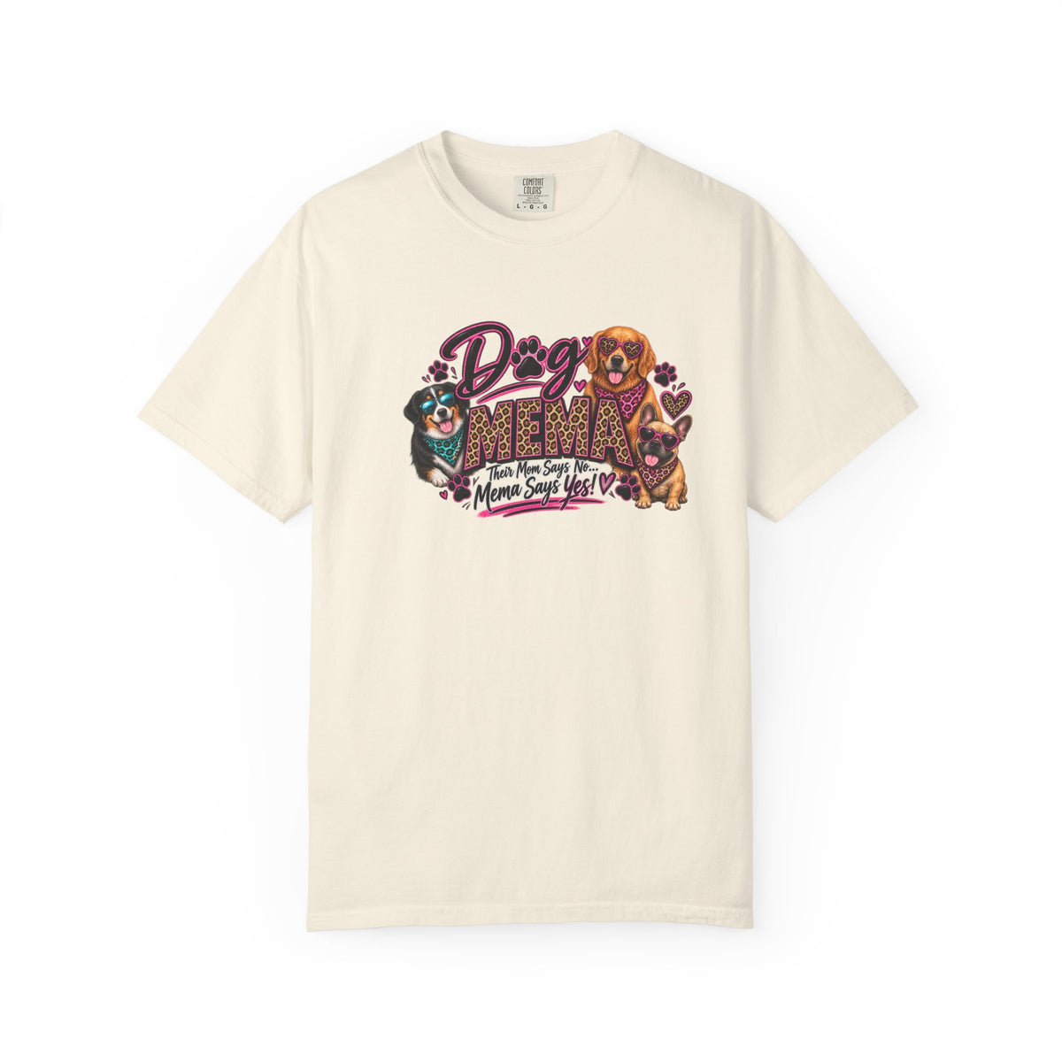 Dog Mema T-Shirt – Cute Paw Print Graphic Tee for Grandma Dog Lovers