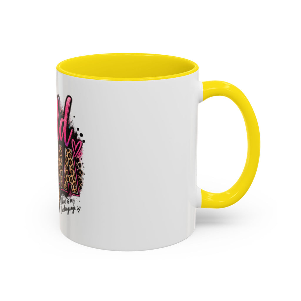 Wild Mama Leopard Accent Coffee Mug – Fun Mom Gift, Pink Crown Graphic (11/15 oz)