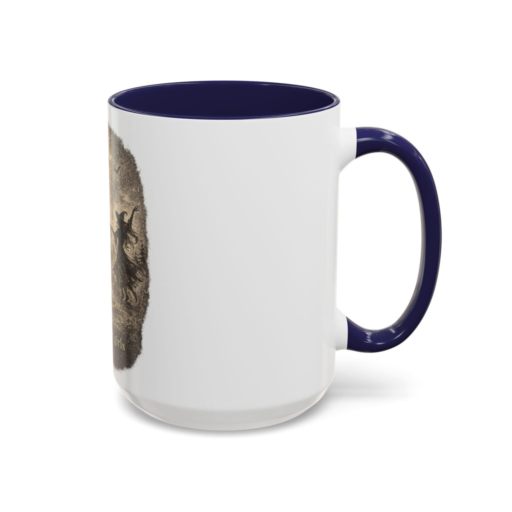 Witch Circle Coffee Mug — "Girls Will Be Girls" Vintage Halloween Accent Mug