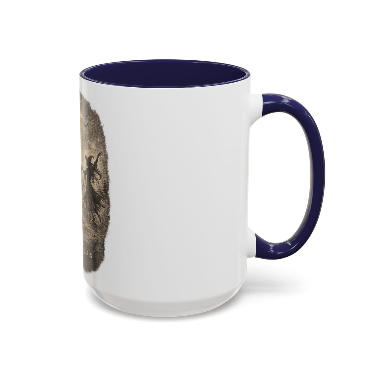 Witch Circle Coffee Mug — "Girls Will Be Girls" Vintage Halloween Accent Mug