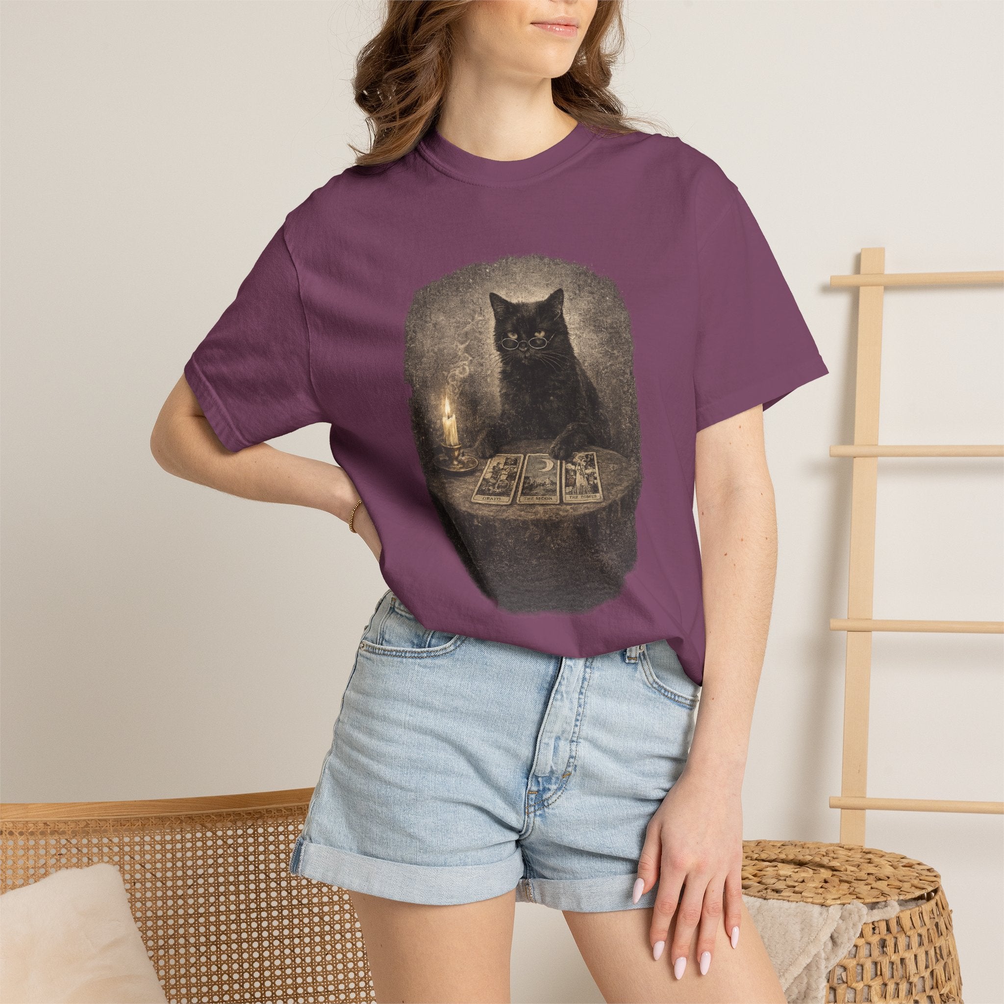 Tarot Cat T-Shirt — Black Cat Fortune Teller Graphic Tee