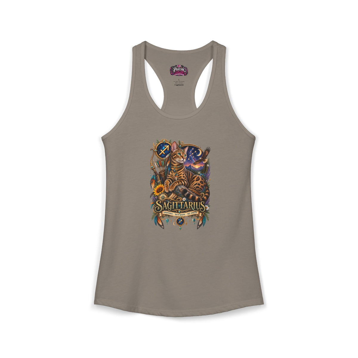 Sagittarius Bengal Cat Zodiac Tank- Celestial Astrology Cat Lover Tank