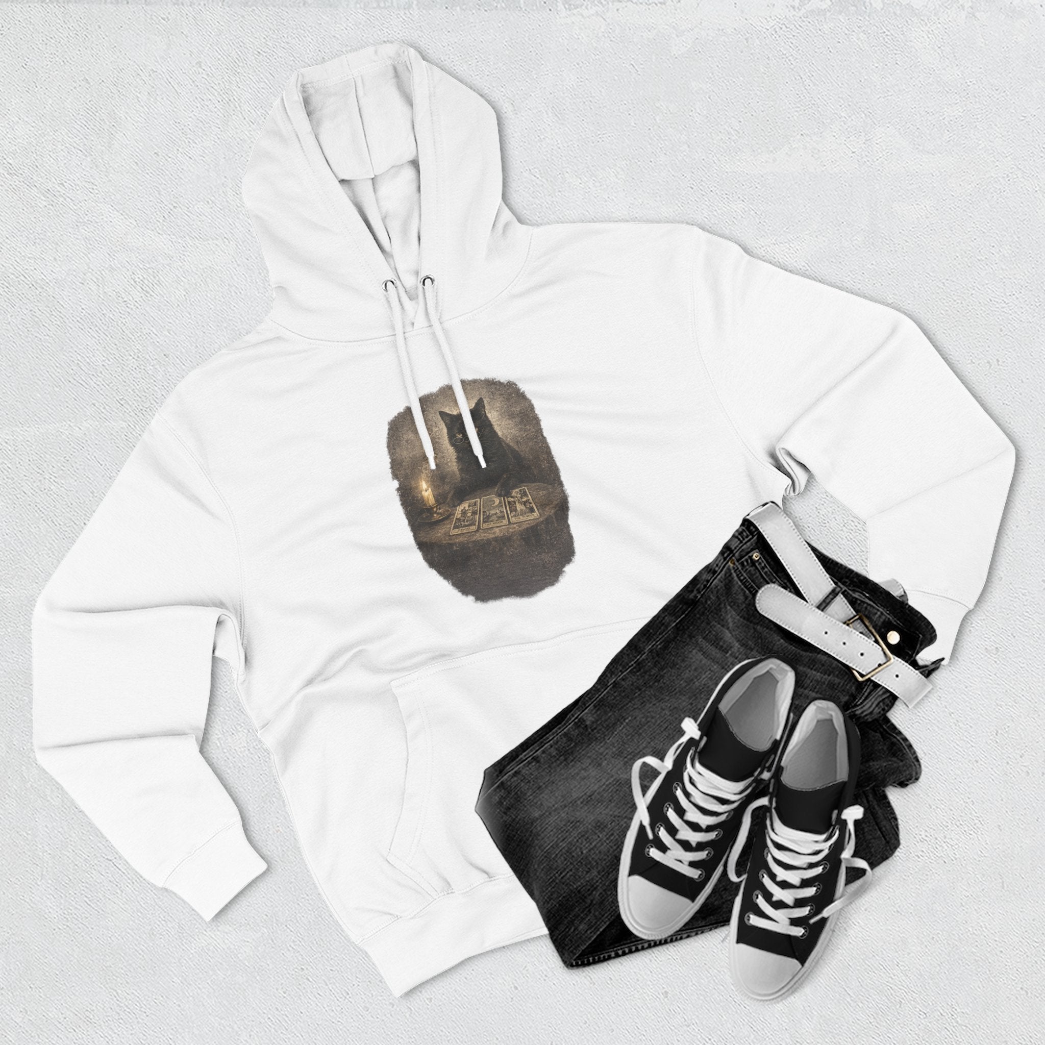 Tarot Black Cat Pull Over Hoodie